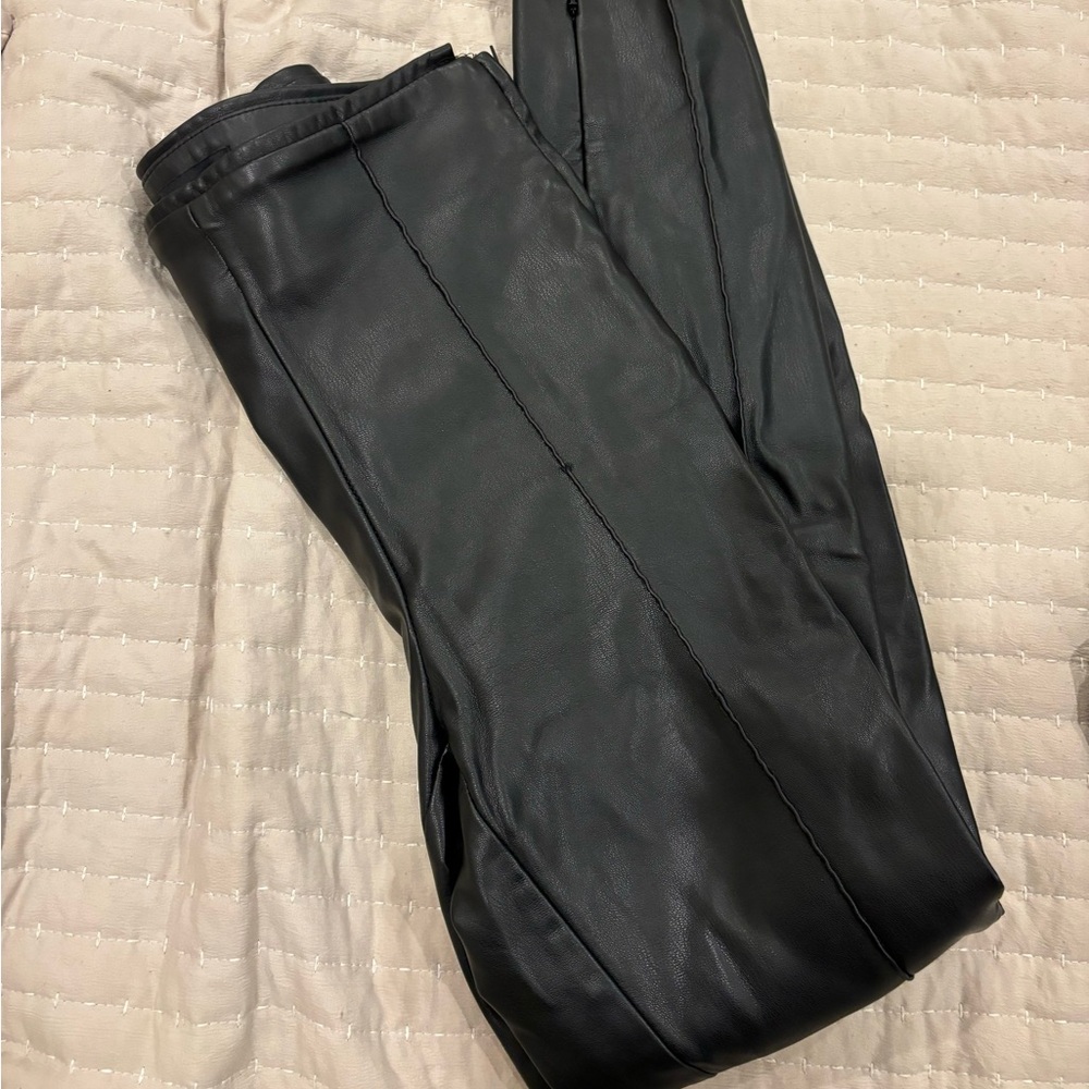 Black leather leggings